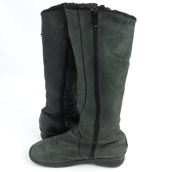 KEEN Bern Knee High Orla Boots Womens US 8 Leather 16" Tall 1.5" Heel Black 5464 - Picture 4 of 11